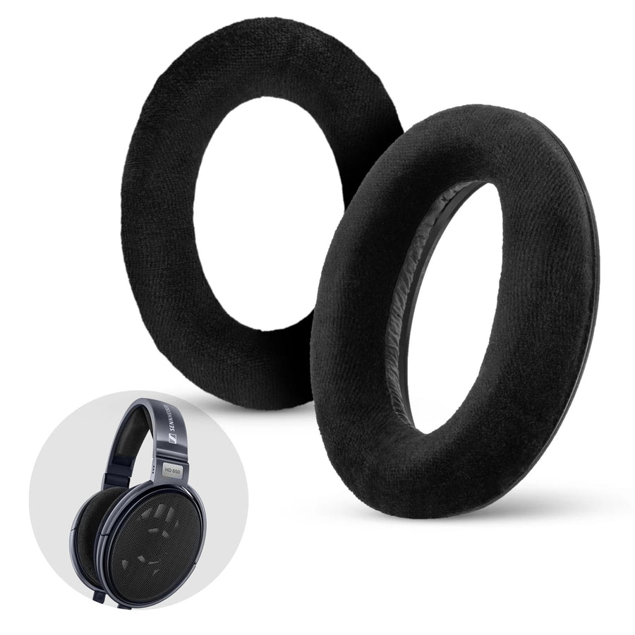 Brainwavz Sennheiser HD 600/HD 650 Premium Replacement Earpads for Headphones - Black - replacement earpads for Sennheiser HD 600/HD 650/HD 660S & HD 6XX Headphones - Soft velour