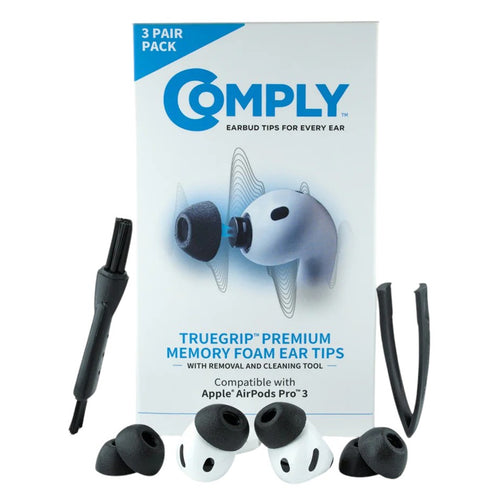 Comply (Small) TrueGrip Memory Foam Tips for Apple AirPods Pro 3 - Black - Small 3-pack (6x Small size eartips) - compatible with AirPods Pro 3rd Generation