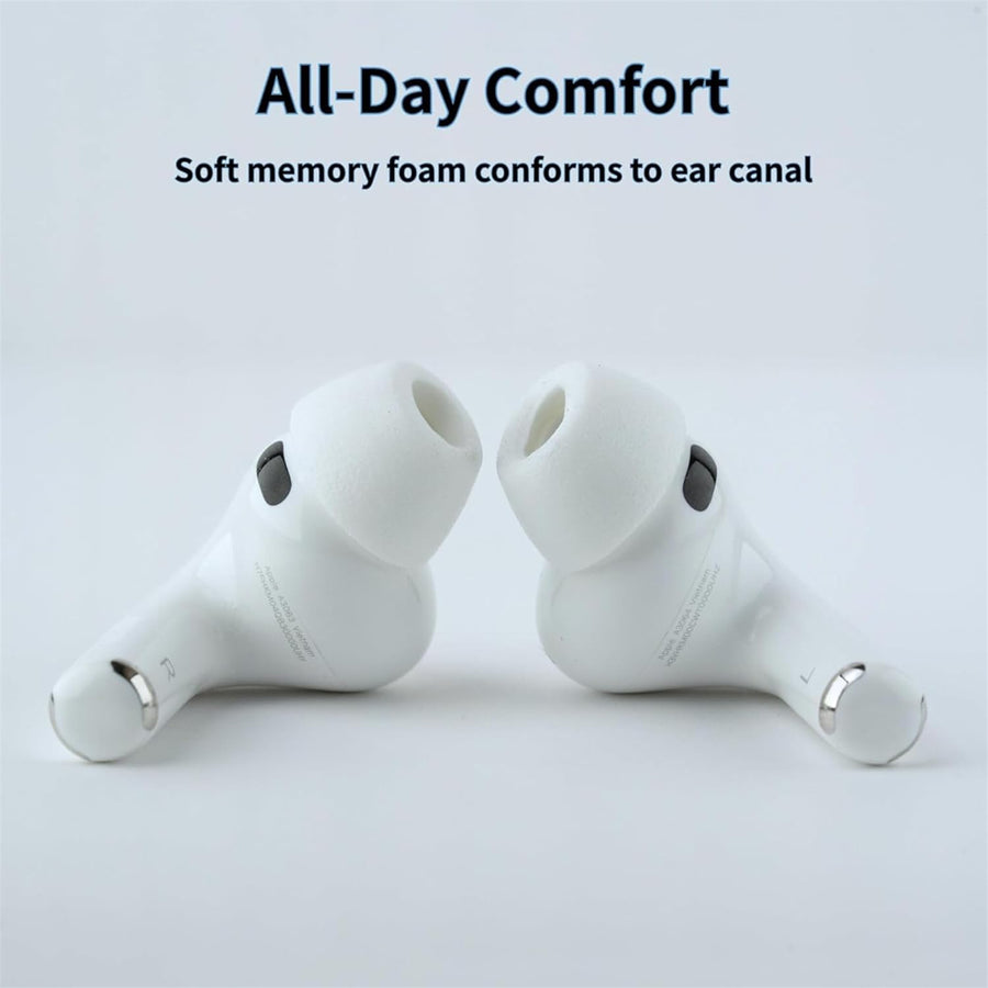 Comply (Large) TrueGrip MAX Premium Memory Foam Tips for Apple AirPods Pro 3 - White - Large 3-pack (6x Large eartips) - compatible with AirPods Pro 3rd Generation