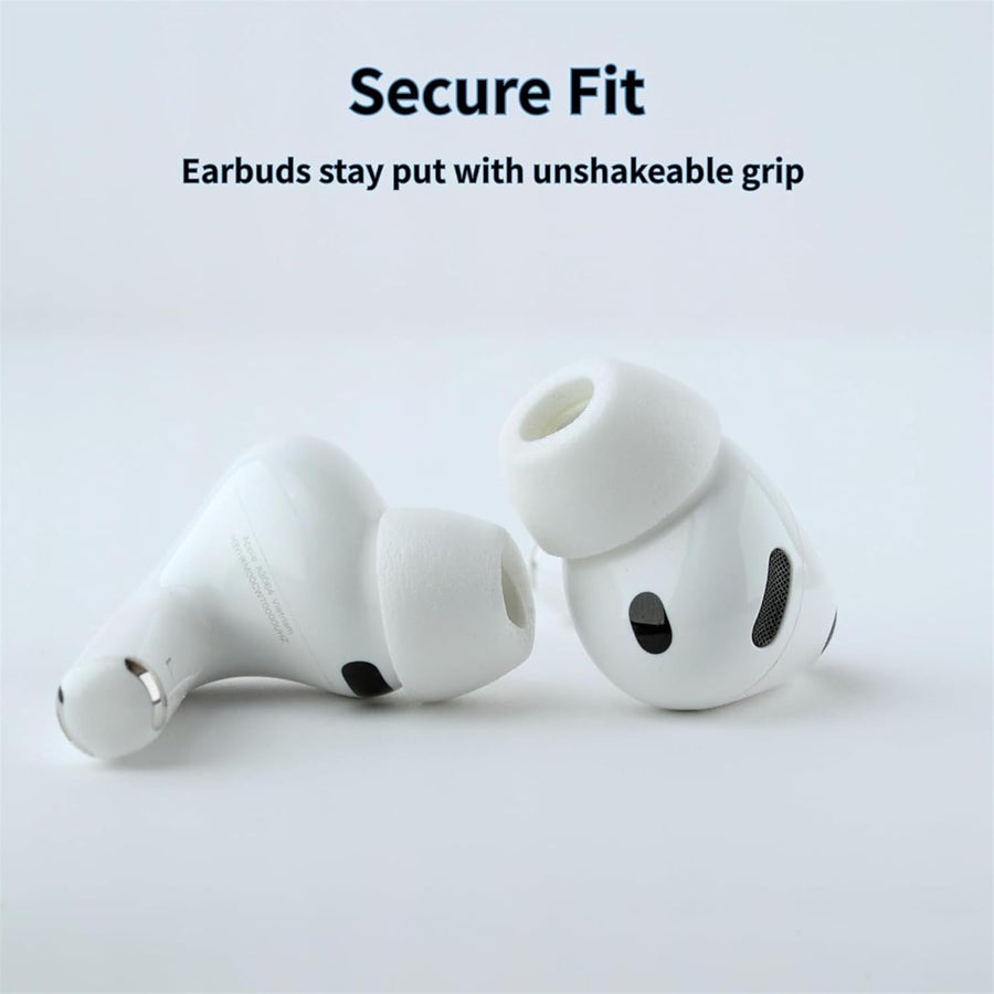 Comply (Assorted) TrueGrip MAX Premium Memory Foam Tips for Apple AirPods Pro 3 - White - Assorted 3-pack (2x Small/2x Medium/2x Large) - compatible with AirPods Pro 3rd Generation