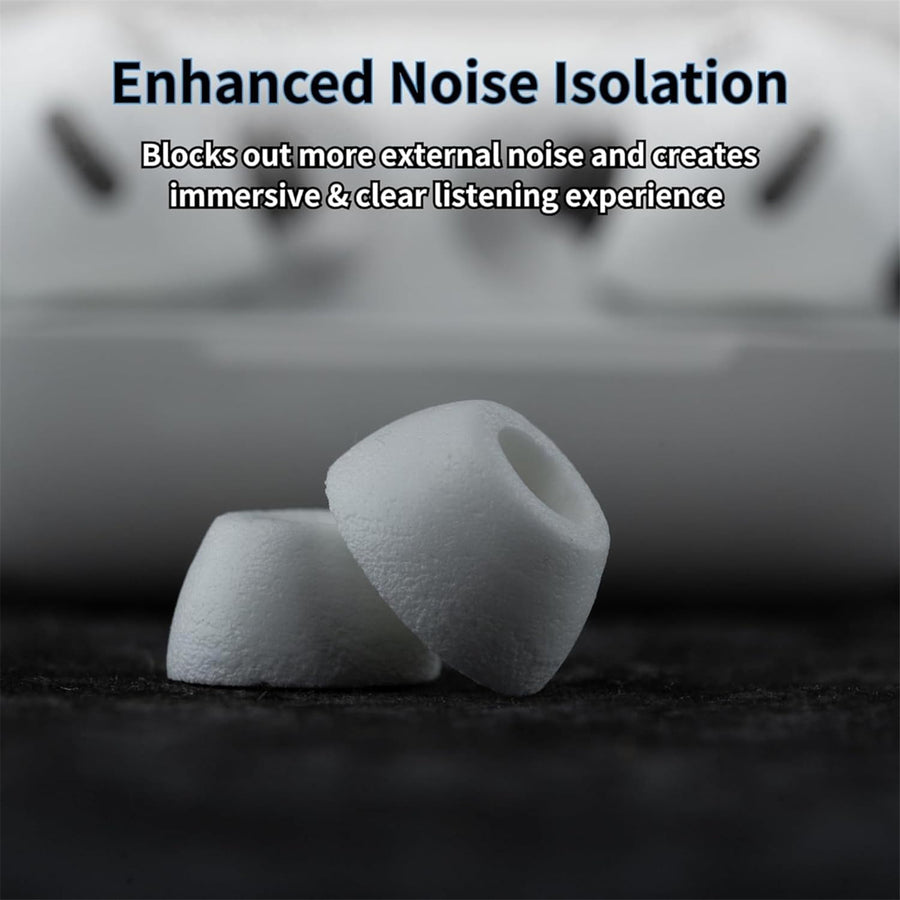 Comply (Assorted) TrueGrip MAX Premium Memory Foam Tips for Apple AirPods Pro 3 - White - Assorted 3-pack (2x Small/2x Medium/2x Large) - compatible with AirPods Pro 3rd Generation