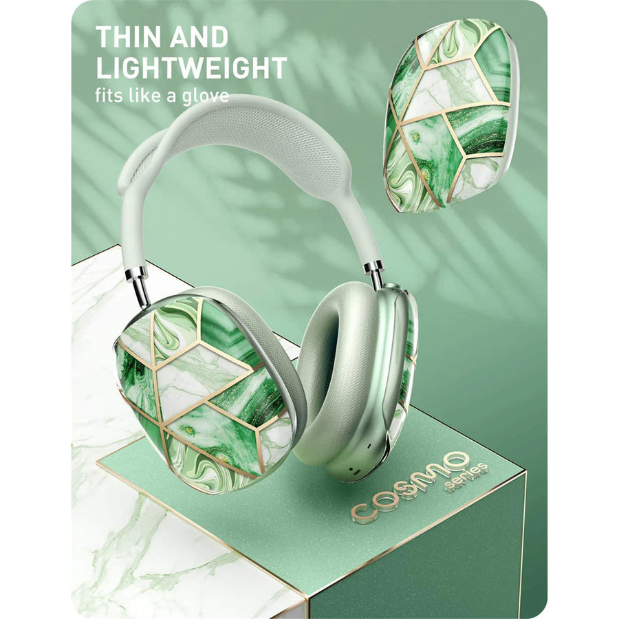 i-Blason Cosmo Case for AirPods Max - Marble Jade Green - Shock-absorbing & scratch-proof - Premium & beautiful protective fashion earcup covers for Apple AirPods Max