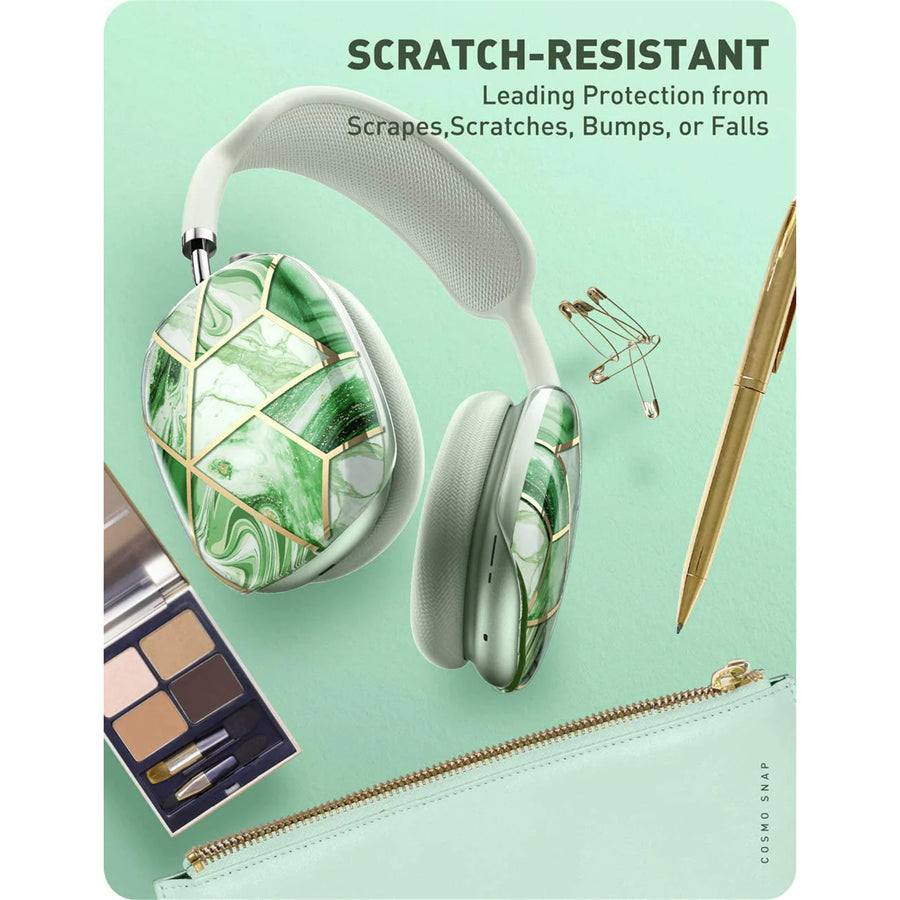 i-Blason Cosmo Case for AirPods Max - Marble Jade Green - Shock-absorbing & scratch-proof - Premium & beautiful protective fashion earcup covers for Apple AirPods Max