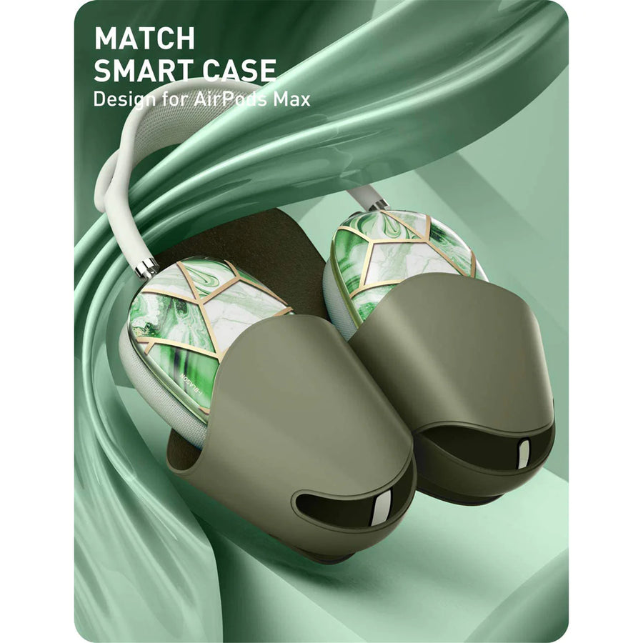 i-Blason Cosmo Case for AirPods Max - Marble Jade Green - Shock-absorbing & scratch-proof - Premium & beautiful protective fashion earcup covers for Apple AirPods Max