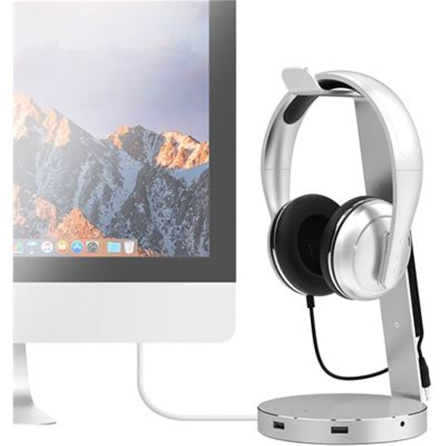mbeat MB-HPS-01S "ZACK" Aluminium Headphone Stand with 3.0 Hub and Audio