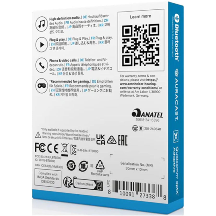 700434 - Sennheiser Bluetooth Dongle BTD-700 Black