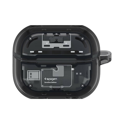 Spigen Ultra Hybrid Zero One Case for Samsung Galaxy Buds 3 & Galaxy Buds 3 Pro - Black - With Carabiner Clip