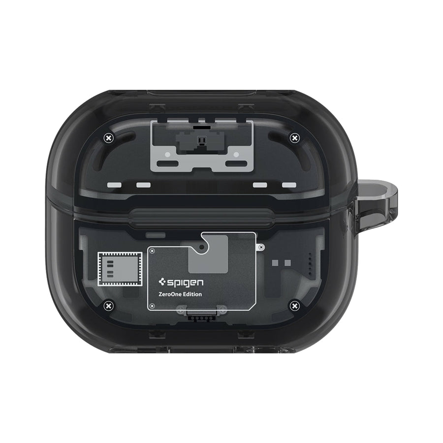 Spigen Ultra Hybrid Zero One Case for Samsung Galaxy Buds 3 & Galaxy Buds 3 Pro - Black - With Carabiner Clip
