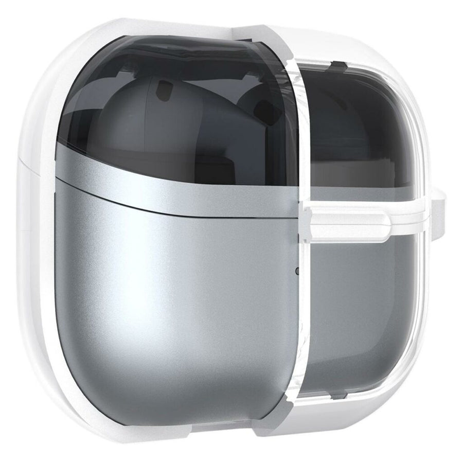 Spigen Ultra Hybrid Clear Case for Samsung Galaxy Buds 3 & Galaxy Buds 3 Pro - Jet White - With Carabiner Clip