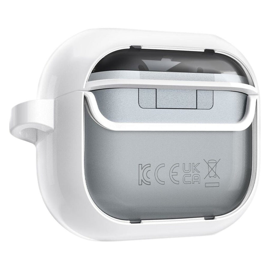 Spigen Ultra Hybrid Clear Case for Samsung Galaxy Buds 3 & Galaxy Buds 3 Pro - Jet White - With Carabiner Clip