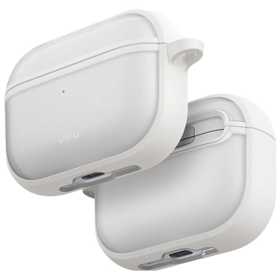 Uniq Veren Rugged Apple AirPods Pro 3 Case - Chalk Frost - Compatible with Airpods Pro 3rd Generation - Aluminium Carabiner Included - Wireless Charging Compatible