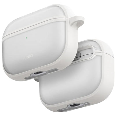 Uniq Veren Rugged Apple AirPods Pro 3 Case - Chalk Frost - Compatible with Airpods Pro 3rd Generation - Aluminium Carabiner Included - Wireless Charging Compatible