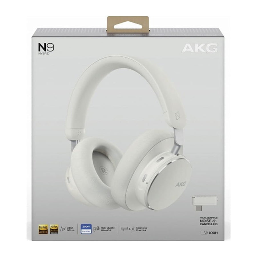 AKG  N9 Hybrid Premium Wireless Over-Ear Noise Cancelling Headphones - White