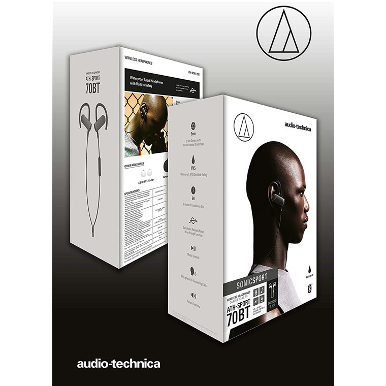 Audio-Technica  ATH-SPORT70BT Wireless In-Ear Headphones - Black