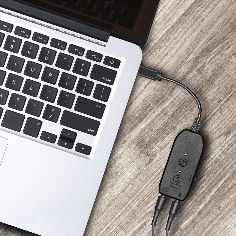 AUDIO TECHNICA ATR2X-USB - 2 X 3.5MM KLINKE AUF USB-C (+ USB-A ADAPTER) MIT MIKROFON UND KOPFHÖRERN