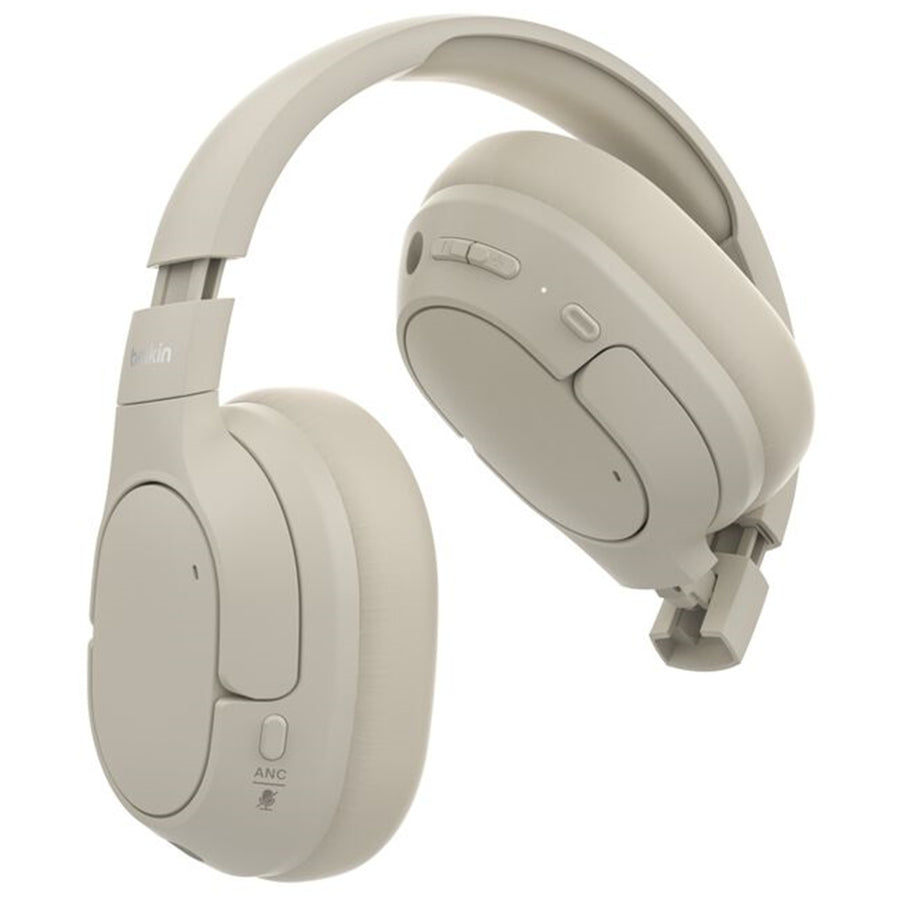 Belkin SoundForm Isolate Wireless Over-Ear Noise Cancelling Headphones - Sand