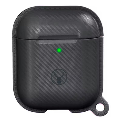 Bonelk Carbon Case for AirPods - Black - Compatible with Apple AirPods 2nd Gen / 1st Gen - Wireless charging compatible