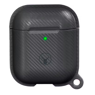 Bonelk Carbon Case for AirPods - Black - Compatible with Apple AirPods 2nd Gen / 1st Gen - Wireless charging compatible
