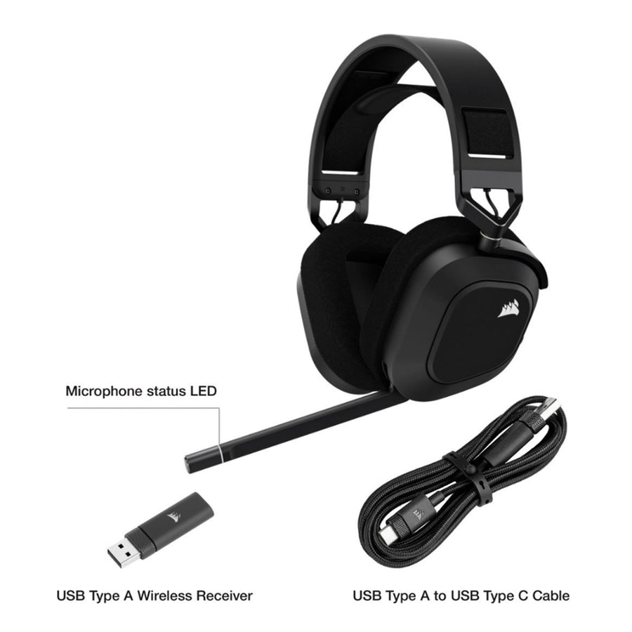 CA-9011235-AP - CORSAIR HS80 RGB WIRELESS HEADSET CARBON
