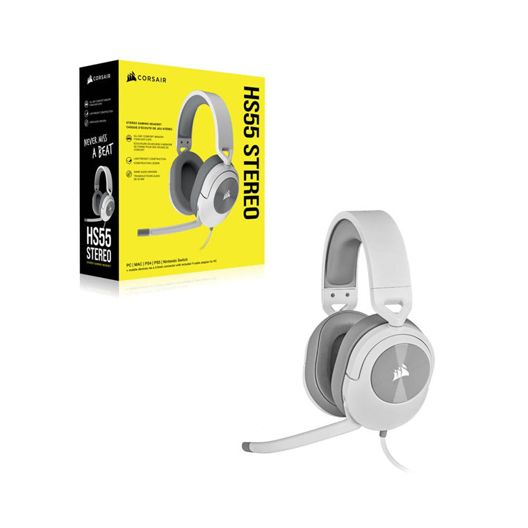 Corsair HS55   Gaming Headset - White