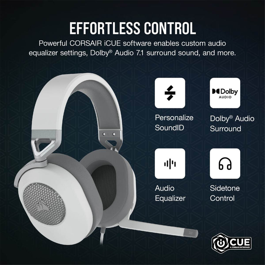 CA-9011271-AP - CORSAIR HS65 SURROUND GAMING HEADSET - WHITE