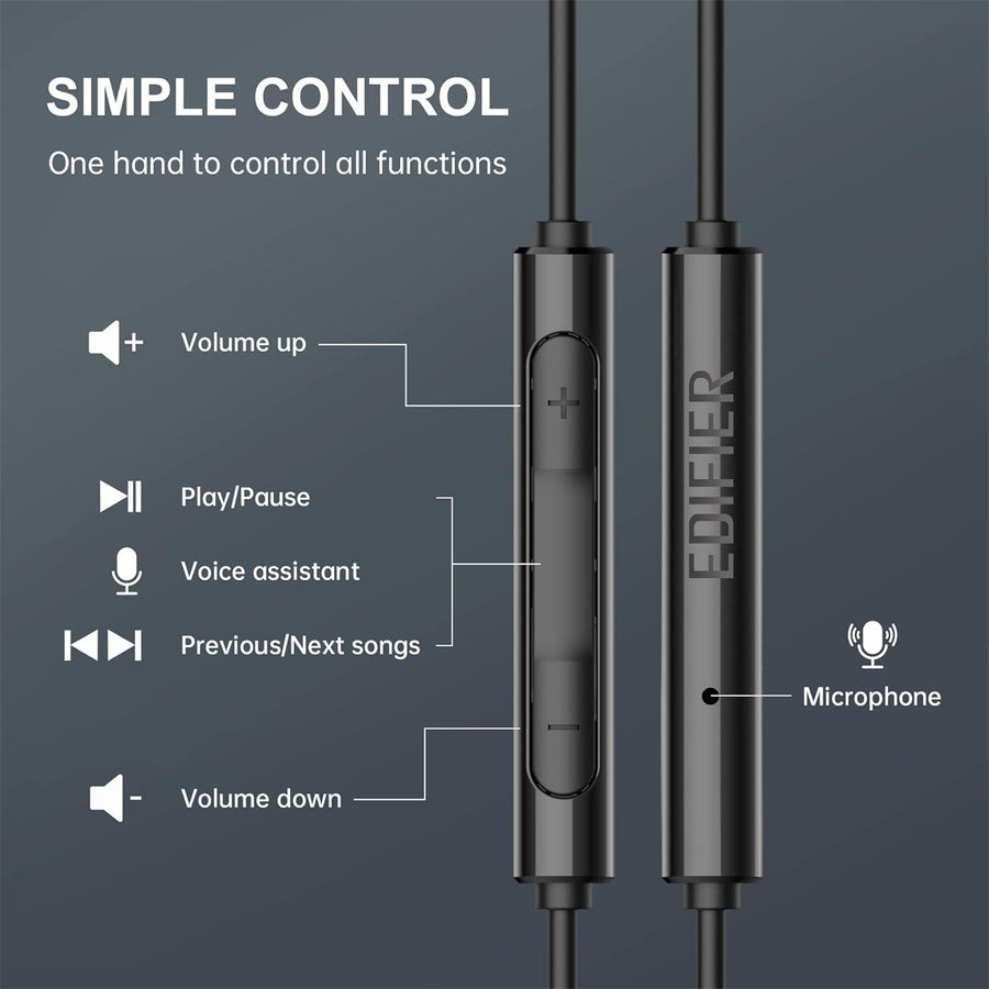 Edifier  P205 Wired Earbuds - Black