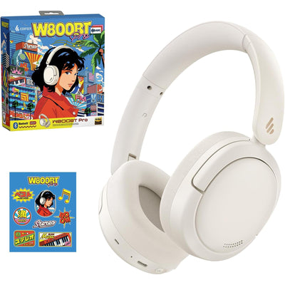 Edifier  W800BT Pro Wireless Over-Ear Noise-Cancelling Headphones - Ivory