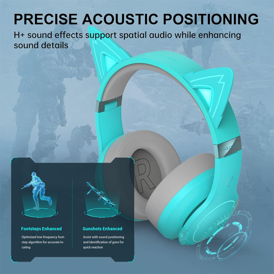 Edifier HECATE G5BT Cat Ears Bluetooth & Wired Gaming Headset - Turquoise