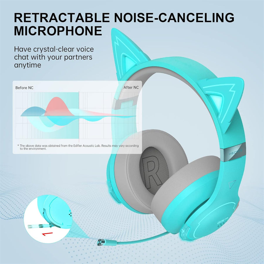 Edifier HECATE G5BT Cat Ears Bluetooth & Wired Gaming Headset - Turquoise