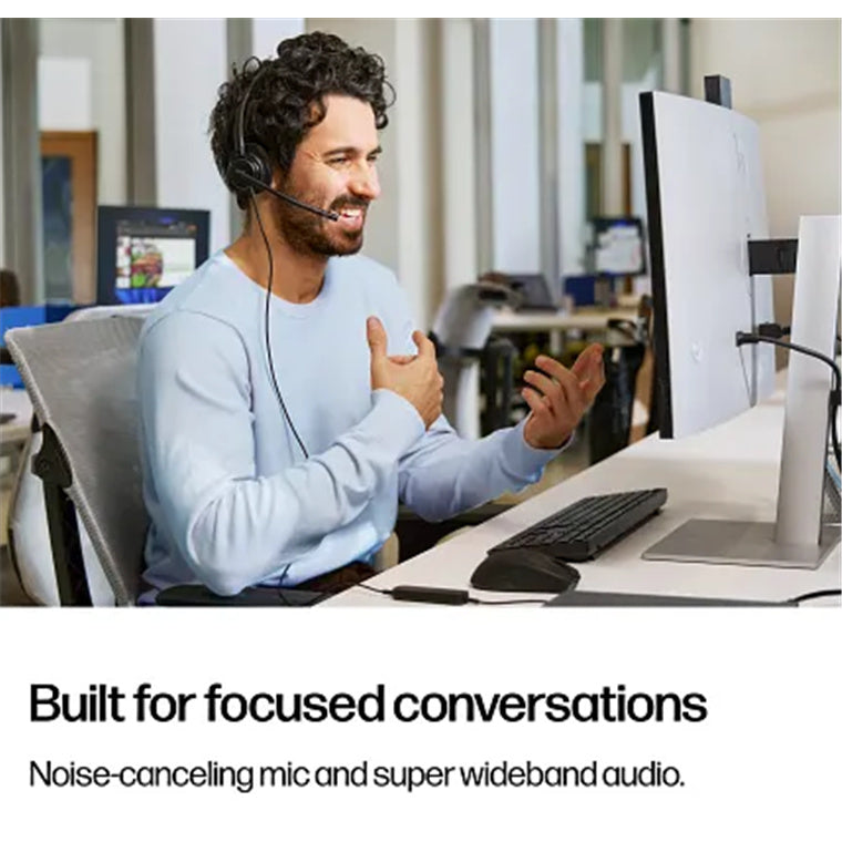 C01B3AA - HP Poly Mission 425 Stereo USB Wired Headset Classic