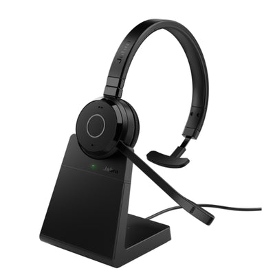 Jabra Evolve 65 TE Mono Bluetooth On-Ear Headset with Charging Stand - UC Certified