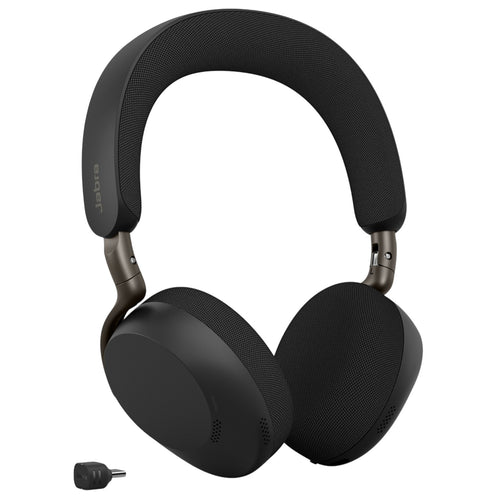 Jabra Evolve3 75 Foldable Bluetooth On-Ear AI-Powered ANC Headset with Charging Stand - Teams Certified