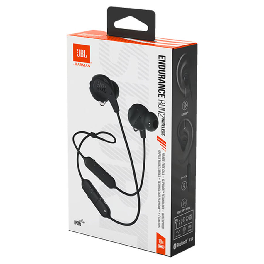 JBL Endurance RUN BT 2  IPX5 Sweatproof Wireless In-Ear Sport Headphones - Black