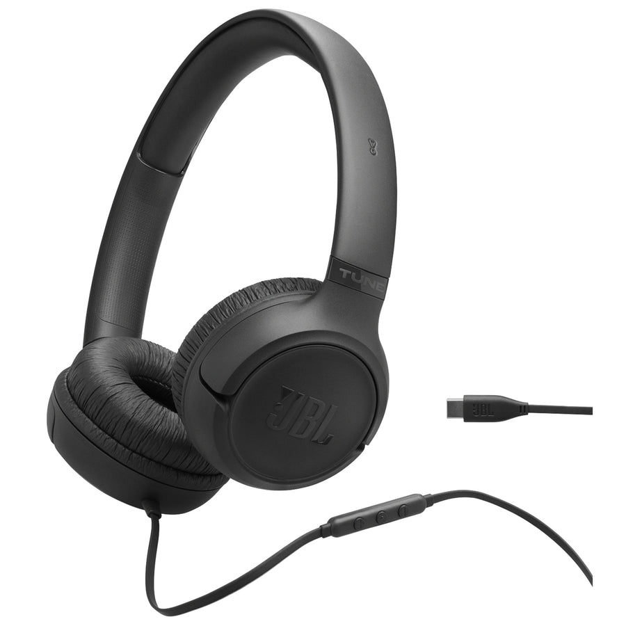 JBL Tune 530C USB-C Wired On-Ear Headphones - Black