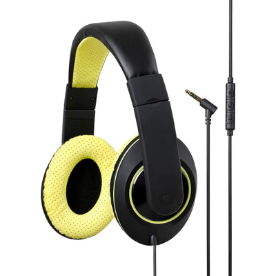 Kensington 33471GR Over-Ear Headphones with Inline Controls - Black and Yellow