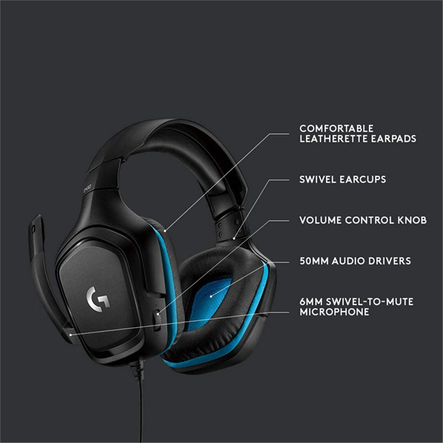 981-000824 - Logitech G432 Surround Sound Wired Gaming Headset
