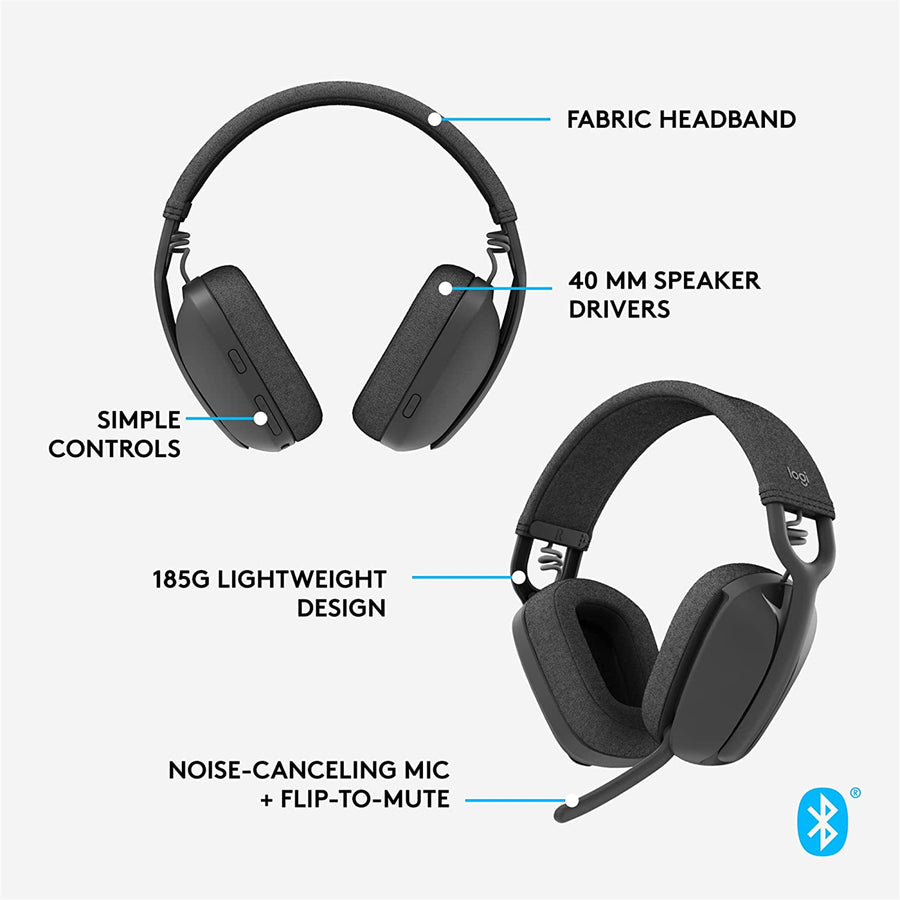 Logitech 981-001215 - ZONE VIBE 100 HEADPHONES - GRAPHITE