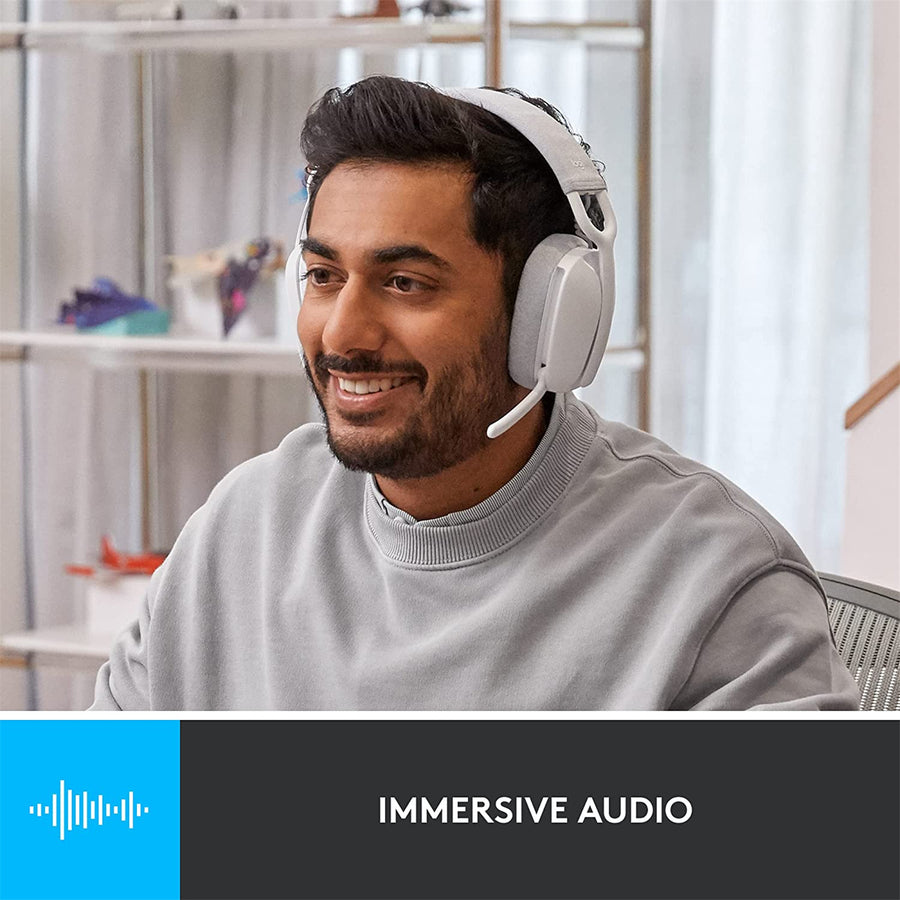 Logitech Zone Vibe 100  Headset - Off White