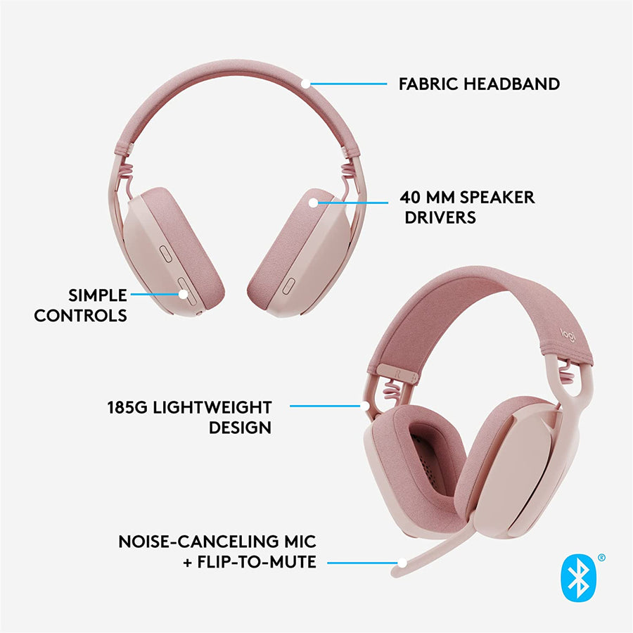 Logitech 981-001225 - ZONE VIBE 100 HEADPHONES - ROSE