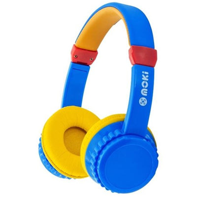 MOKI Headphones ACC-HPPSBY - Moki Play Safe Volume Limited Headphones - Blue/Yellow