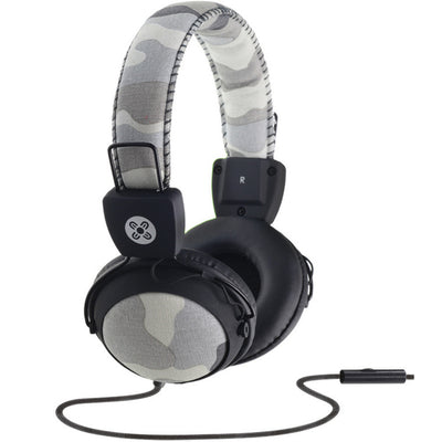 MOKI Headphones ACC-HPCAMGY - Moki Camo Headphones w/In-Line Mic- Grey