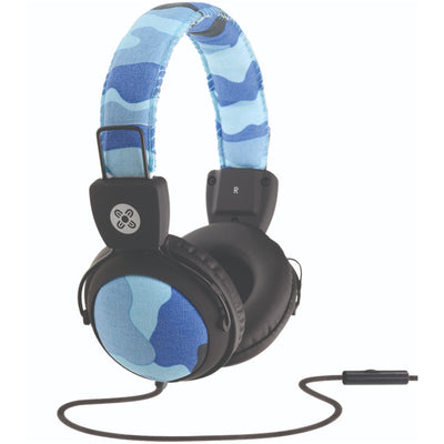 MOKI Headphones ACC-HPCAMB - Moki Camo Headphones w/In-Line Mic- Blue