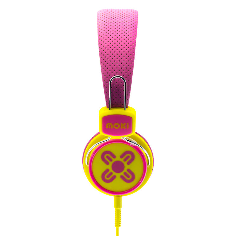 MOKI Headphones ACC-HPKSPY - Moki Kid Safe Kopfhörer Pink/Gelb