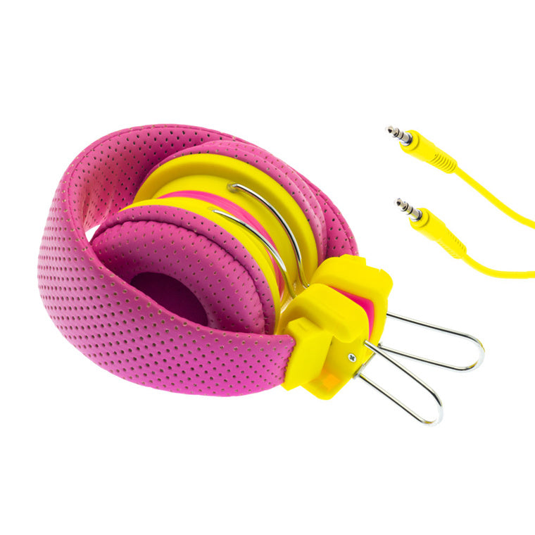 MOKI Headphones ACC-HPKSPY - Moki Kid Safe Kopfhörer Pink/Gelb