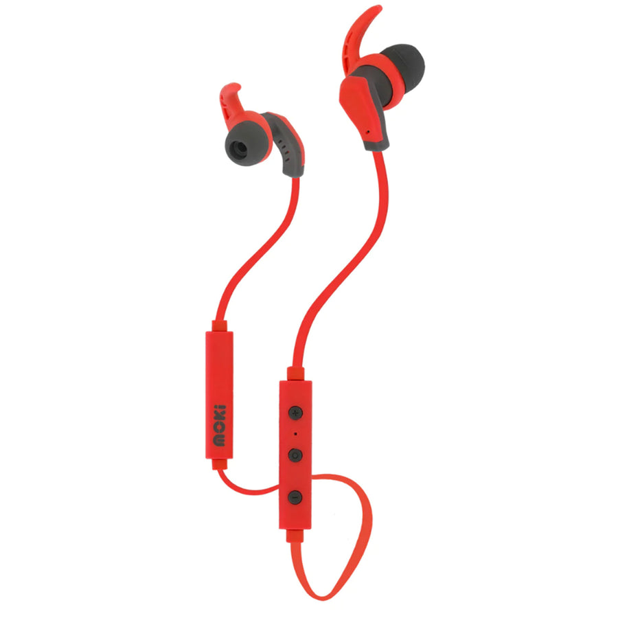 MOKI Earphones ACC-HPHBDR - Moki Hybrid Wireless Earphones Red