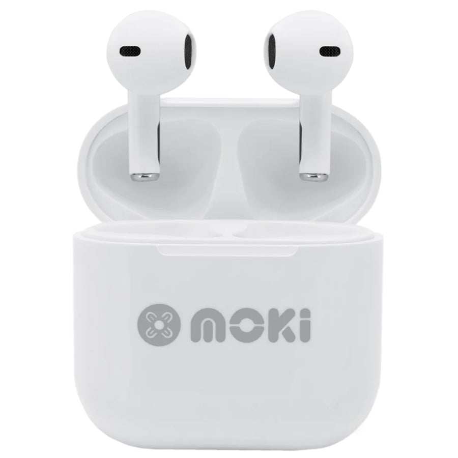 MOKI Earphones ACC-MPMPMWK - MokiPods Mini TWS Earphones for Kids Volume Limited - White