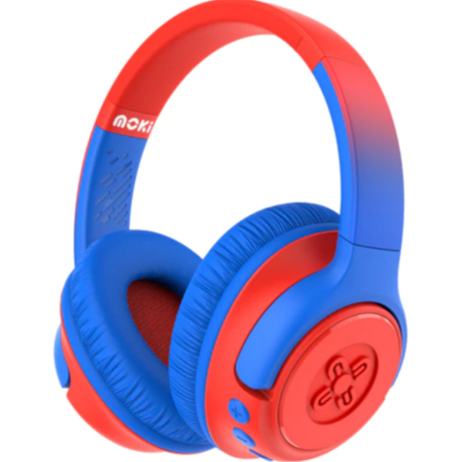 MOKI Headphones ACC-HPMIXBR - Moki Mixi Kids Volume Limited Wireless Headphones - Blue Red