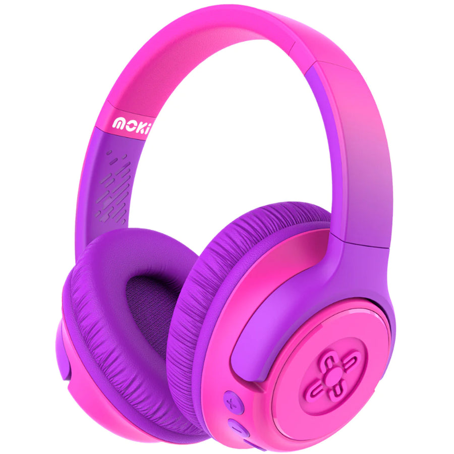 Moki Mixi Kids Volume Limited Wireless Headphones - Pink Purple