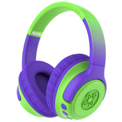 MOKI Headphones ACC-HPMIXGP - Moki Mixi Kids Volume Limited Wireless Headphones - Green Purple