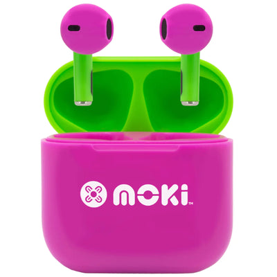 Moki MokiPods Mini True Wireless In-Ear Headphones for Kids - Pink Green